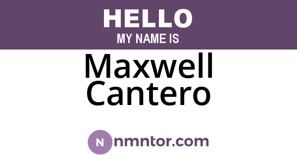 Maxwell Cantero