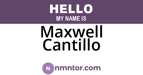 Maxwell Cantillo