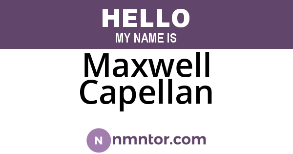 Maxwell Capellan