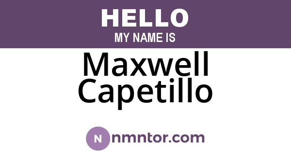 Maxwell Capetillo