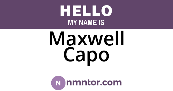 Maxwell Capo