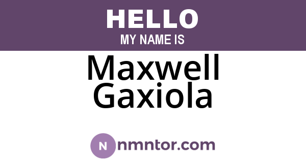Maxwell Gaxiola