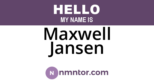 Maxwell Jansen