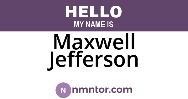 Maxwell Jefferson