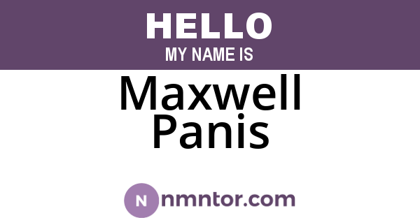 Maxwell Panis