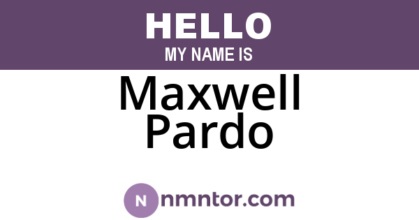 Maxwell Pardo