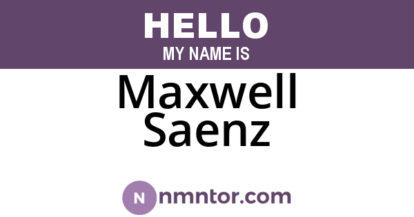 Maxwell Saenz
