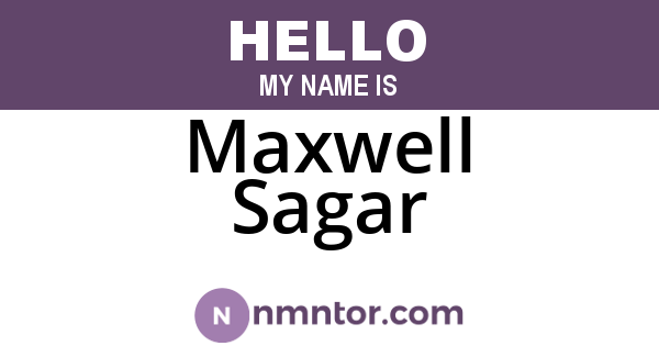 Maxwell Sagar