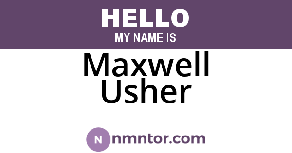 Maxwell Usher