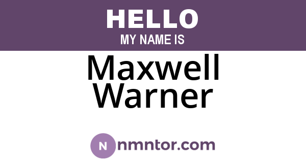 Maxwell Warner