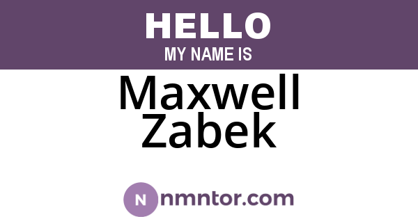 Maxwell Zabek