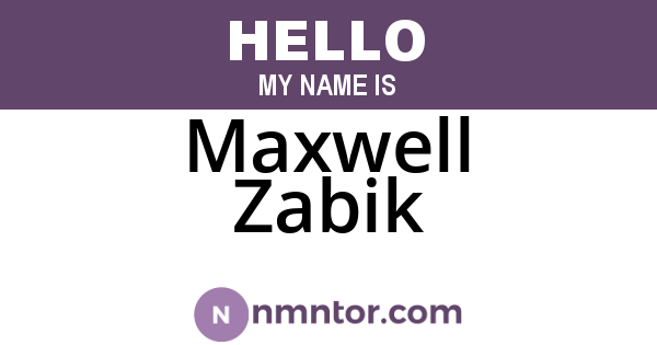 Maxwell Zabik