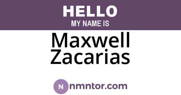 Maxwell Zacarias