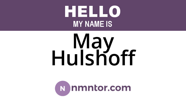 May Hulshoff