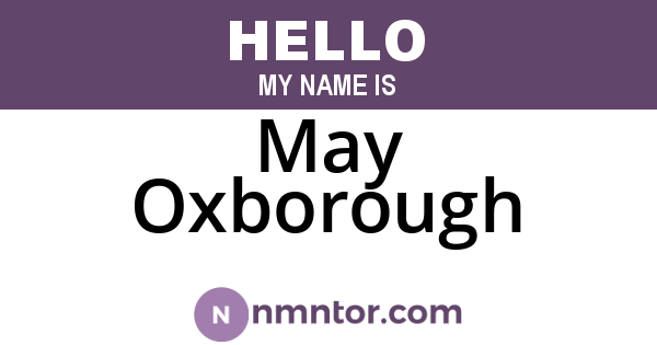 May Oxborough