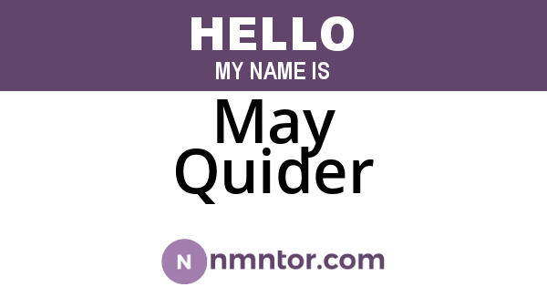 May Quider