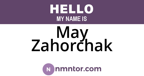 May Zahorchak