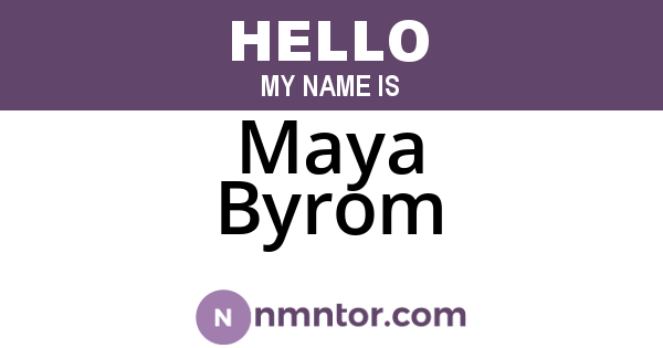 Maya Byrom