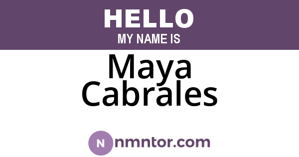 Maya Cabrales