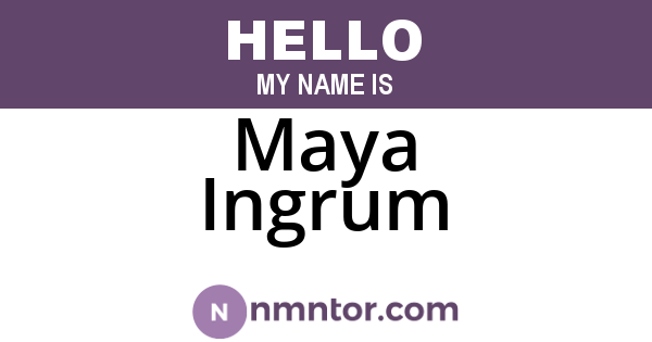 Maya Ingrum