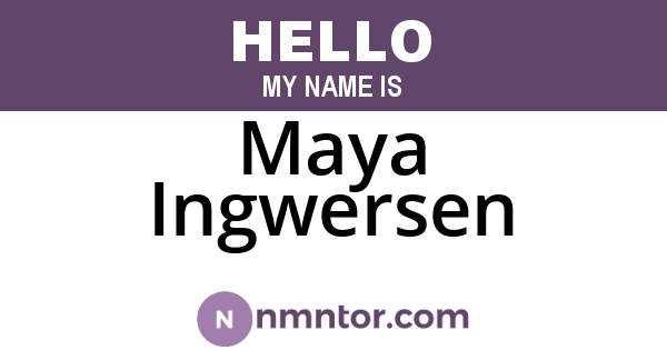 Maya Ingwersen