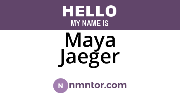 Maya Jaeger