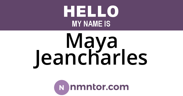 Maya Jeancharles