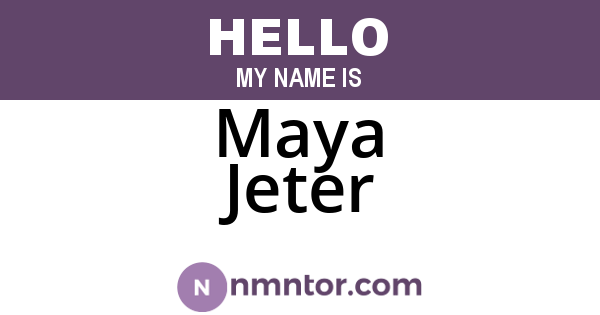 Maya Jeter