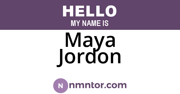 Maya Jordon