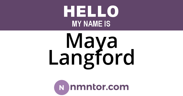 Maya Langford