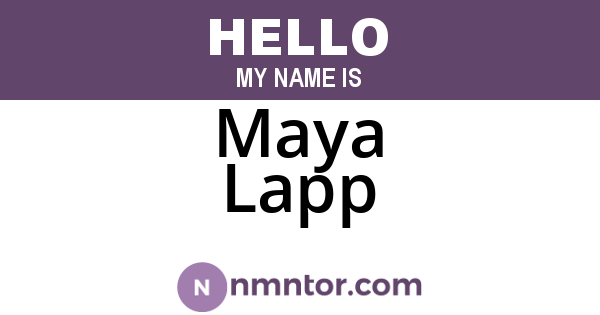 Maya Lapp