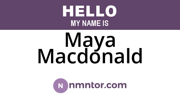 Maya Macdonald