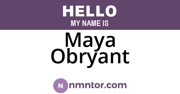 Maya Obryant