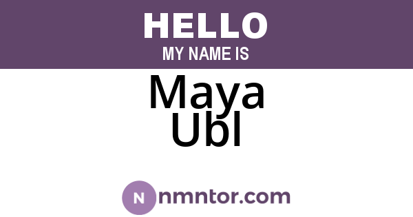 Maya Ubl