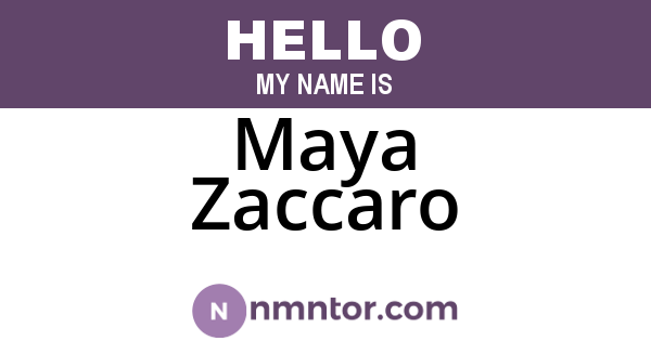 Maya Zaccaro