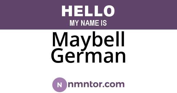 Maybell German