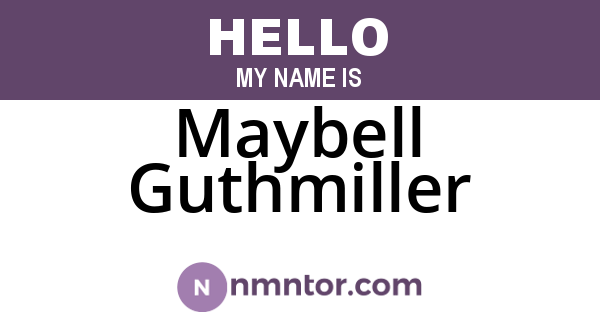 Maybell Guthmiller