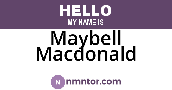 Maybell Macdonald
