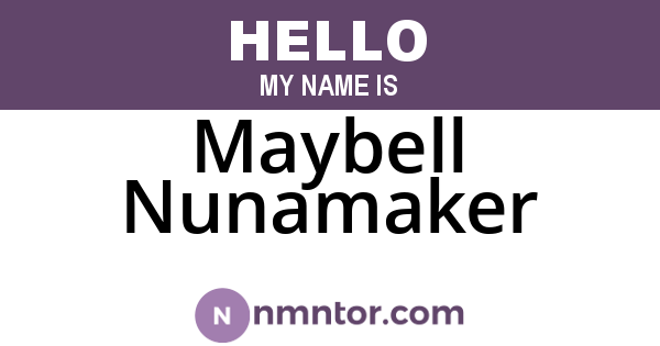 Maybell Nunamaker