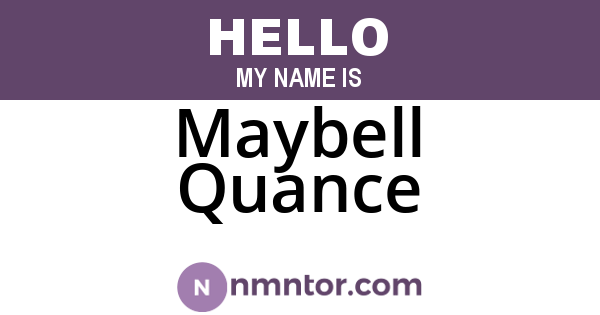 Maybell Quance