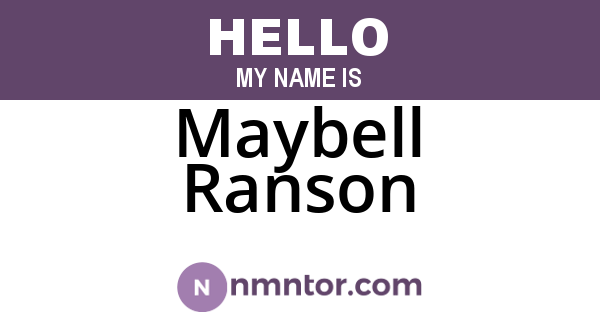 Maybell Ranson