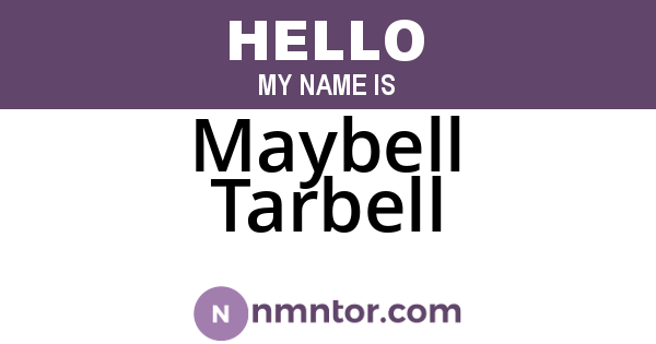 Maybell Tarbell