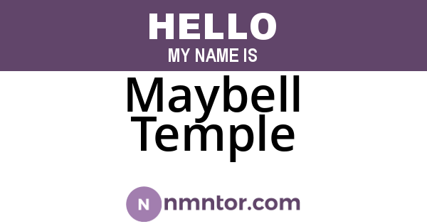 Maybell Temple