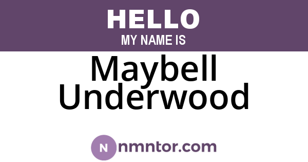 Maybell Underwood