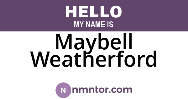 Maybell Weatherford