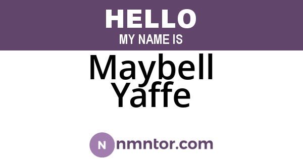 Maybell Yaffe