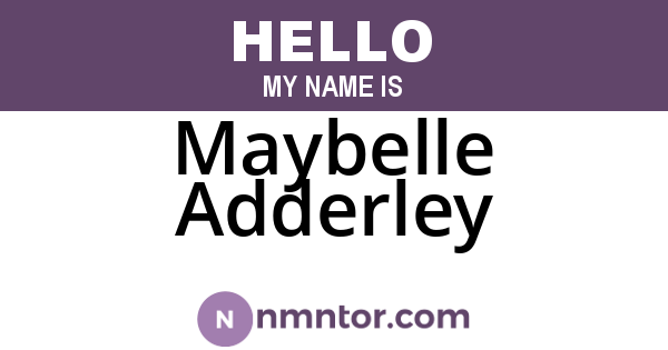 Maybelle Adderley
