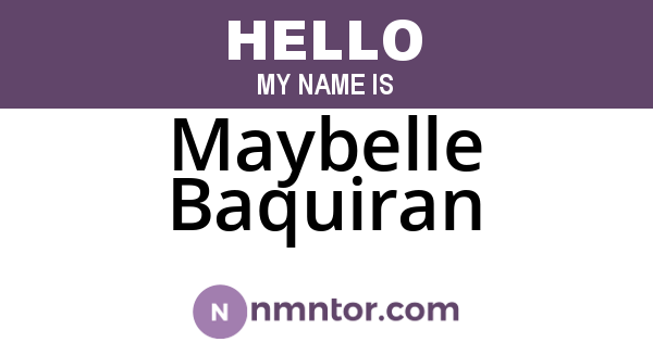 Maybelle Baquiran