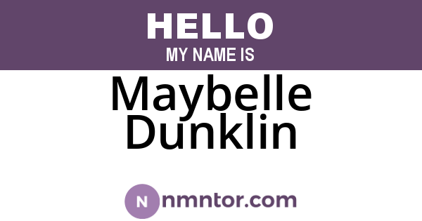 Maybelle Dunklin