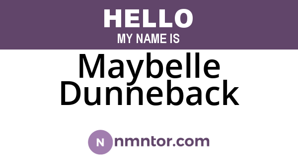 Maybelle Dunneback